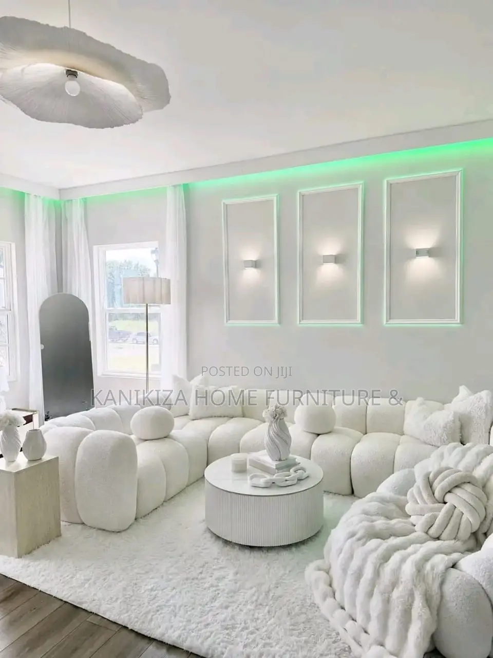 Sofa Set Ya L Ya Bubble Watu 4 Na Single Sofa Ya Mtu 1 ,Coffee Table