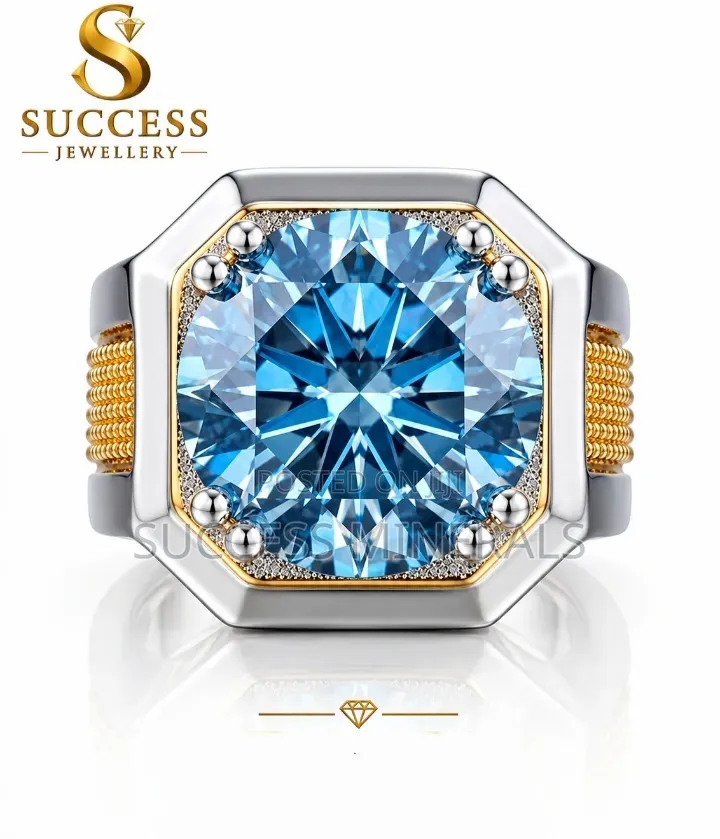  Luxury Blue Gemstone Men's Ring