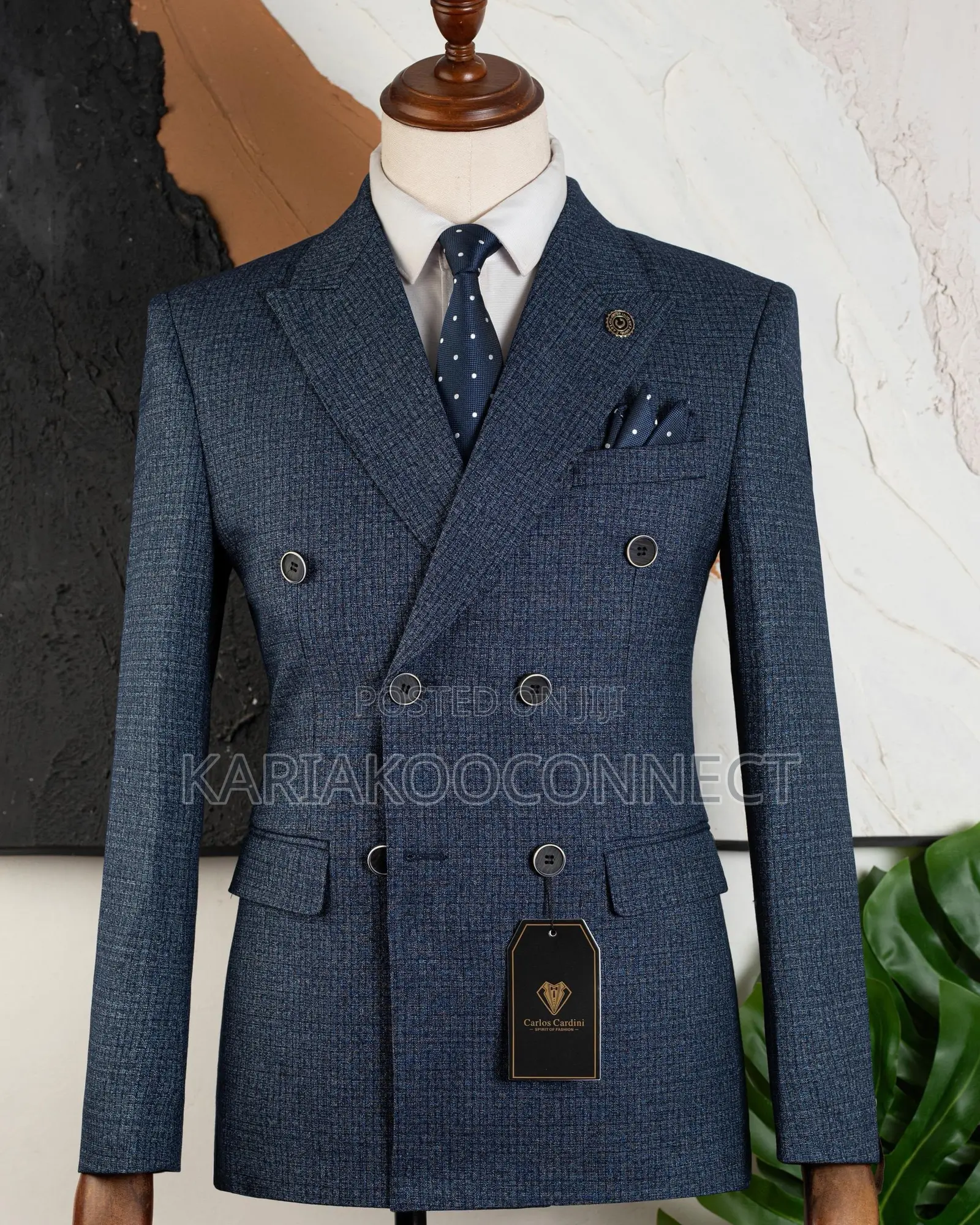 Men's Double-Breasted Slim-Fit Suit Set
