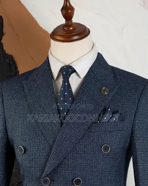 Men's Double-Breasted Slim-Fit Suit Set