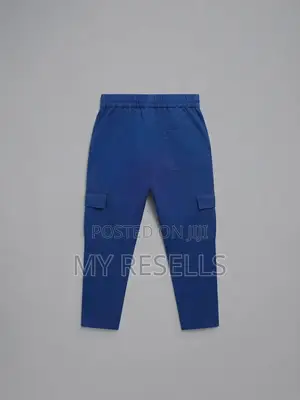 Blue Graphic Cargo Sweatpants