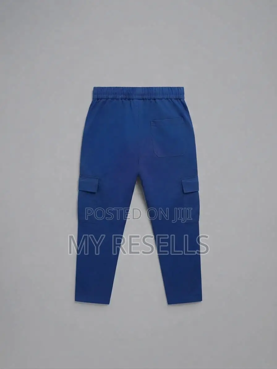 Blue Graphic Cargo Sweatpants
