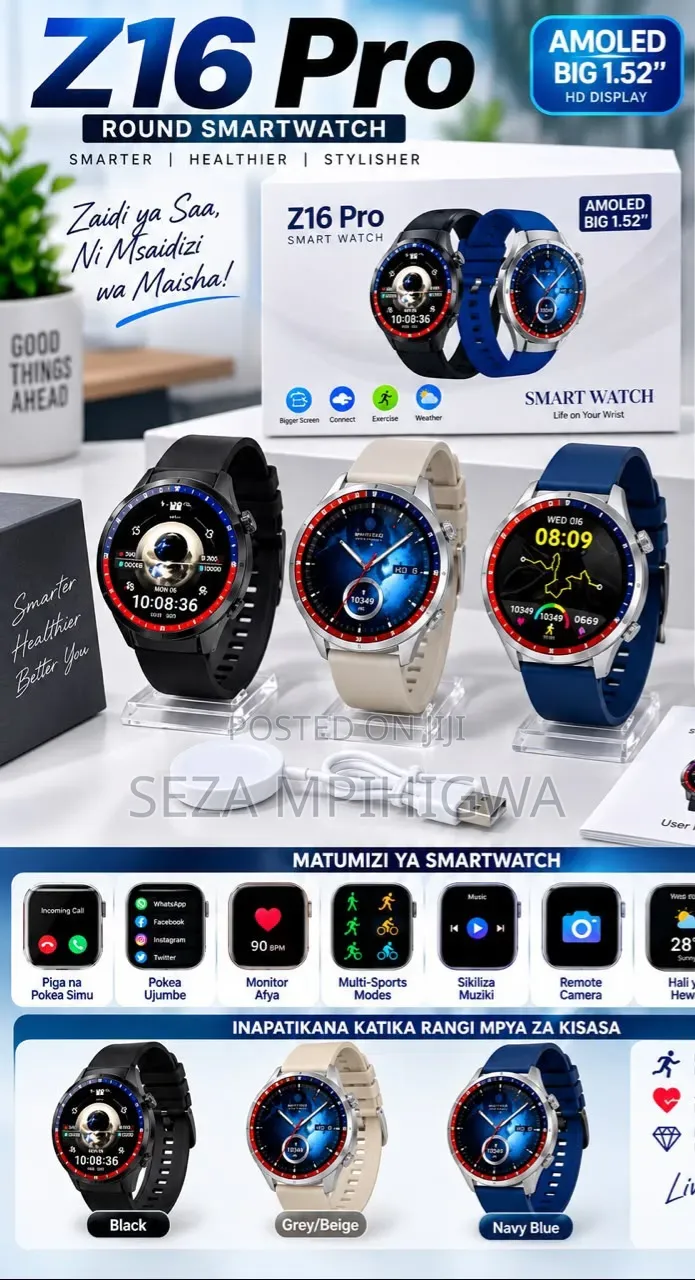 ​Z16 Pro Round Smartwatch (AMOLED Display)