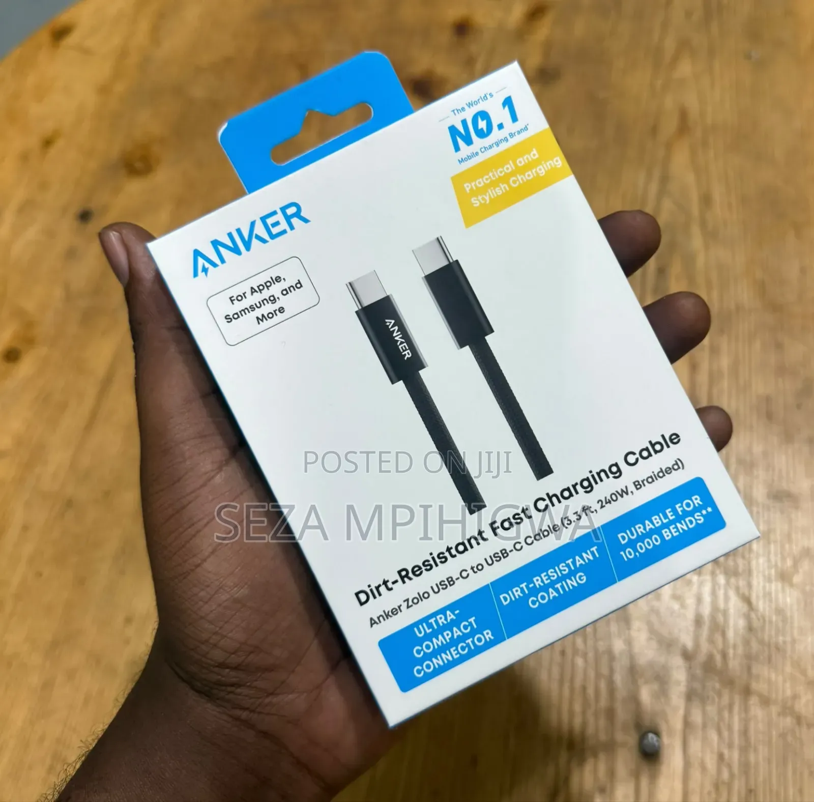 Anker Zolo 240W USB-C to USB-C Fast Charging Cable (3.3 Ft / 1M)