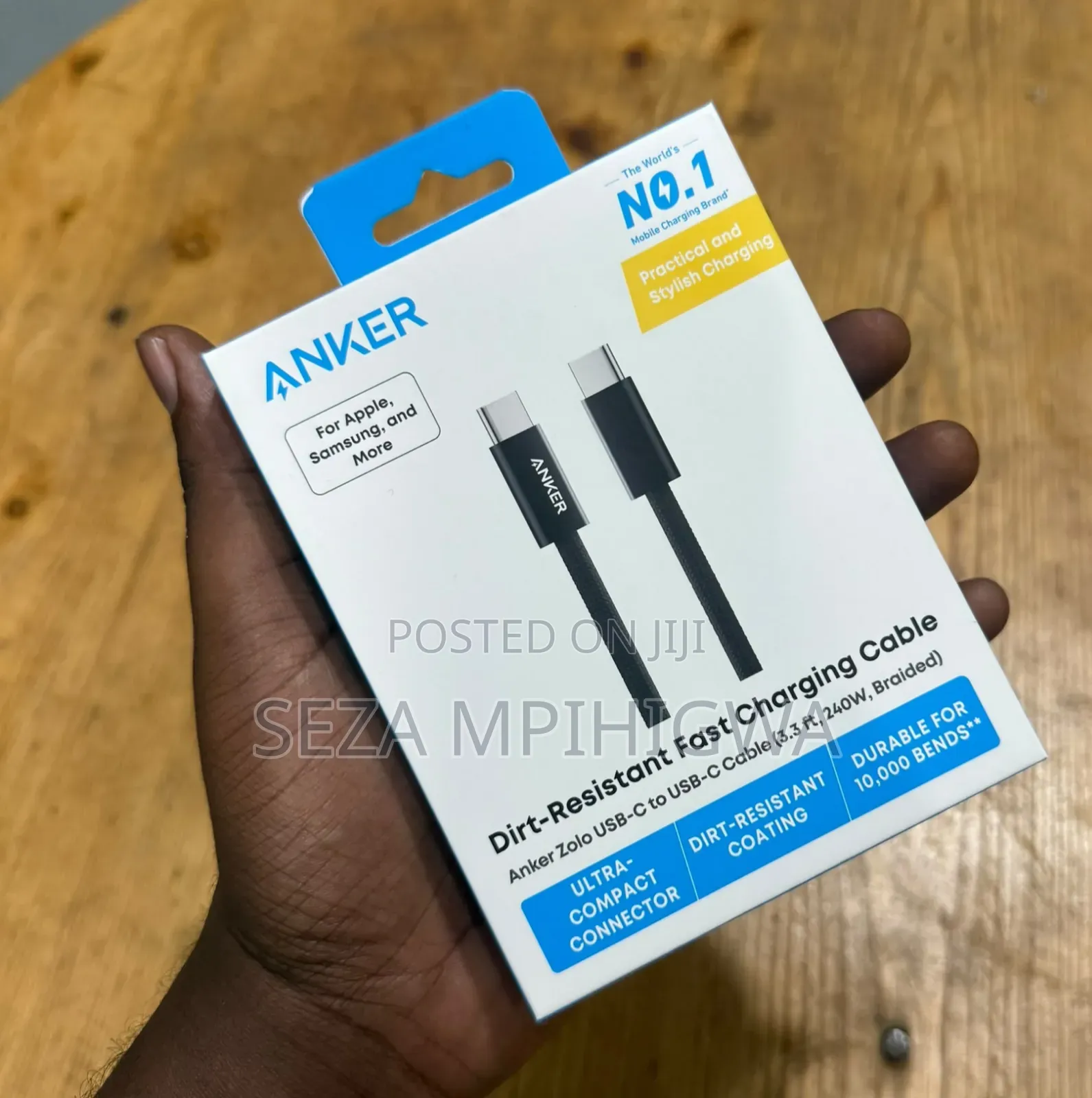 Anker Zolo 240W USB-C to USB-C Fast Charging Cable (3.3 Ft / 1M)