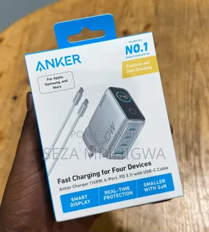 Anker 140W 4-Port Fast Charger (With Smart Display & USB-C Cable)