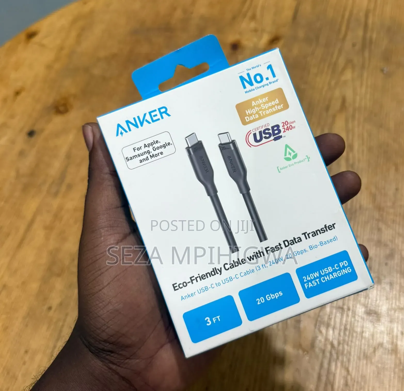 ​Anker 240W 20Gbps Fast Charging & High-Speed Data Cable (3 FT)