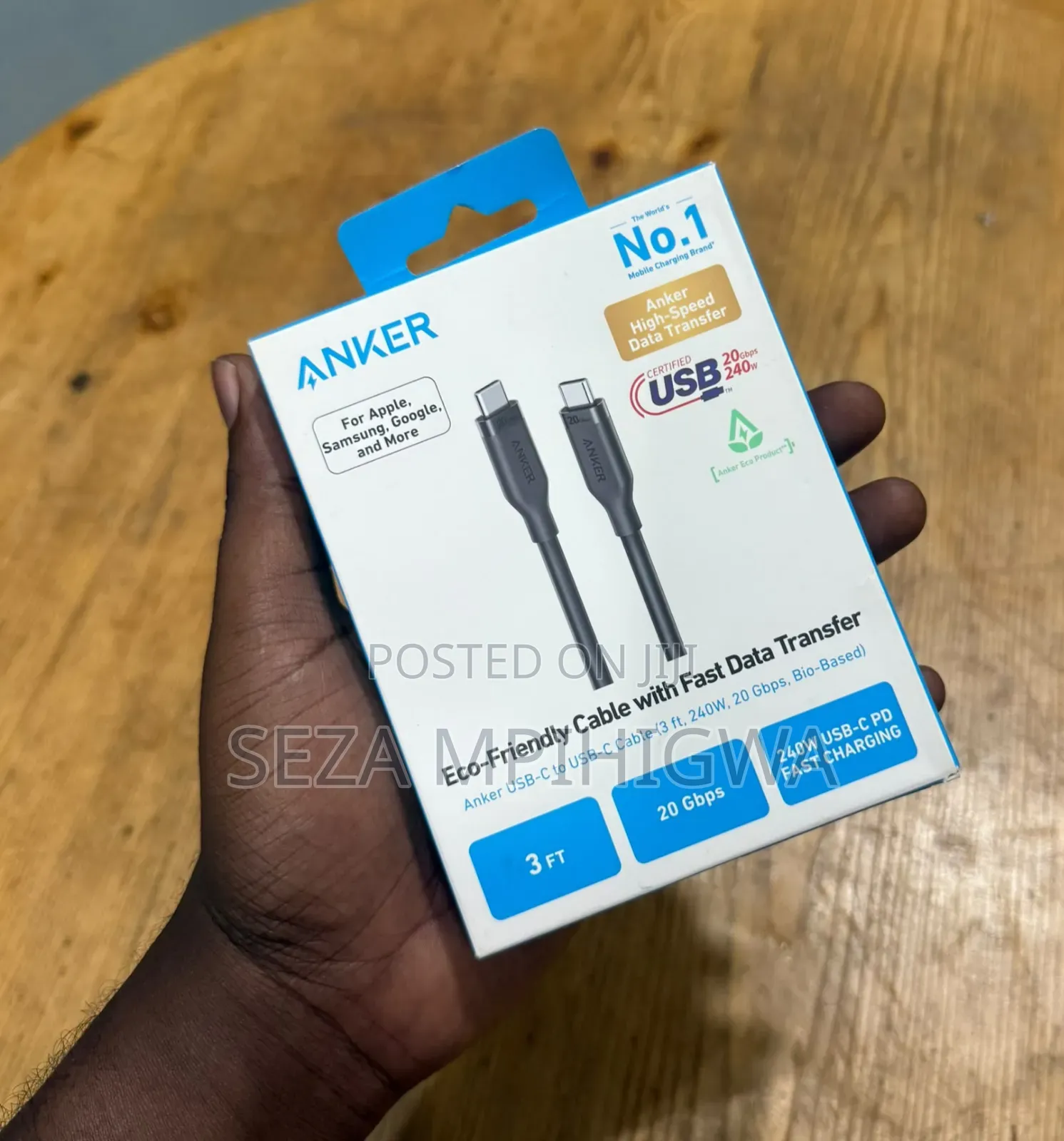 ​Anker 240W 20Gbps Fast Charging & High-Speed Data Cable (3 FT)