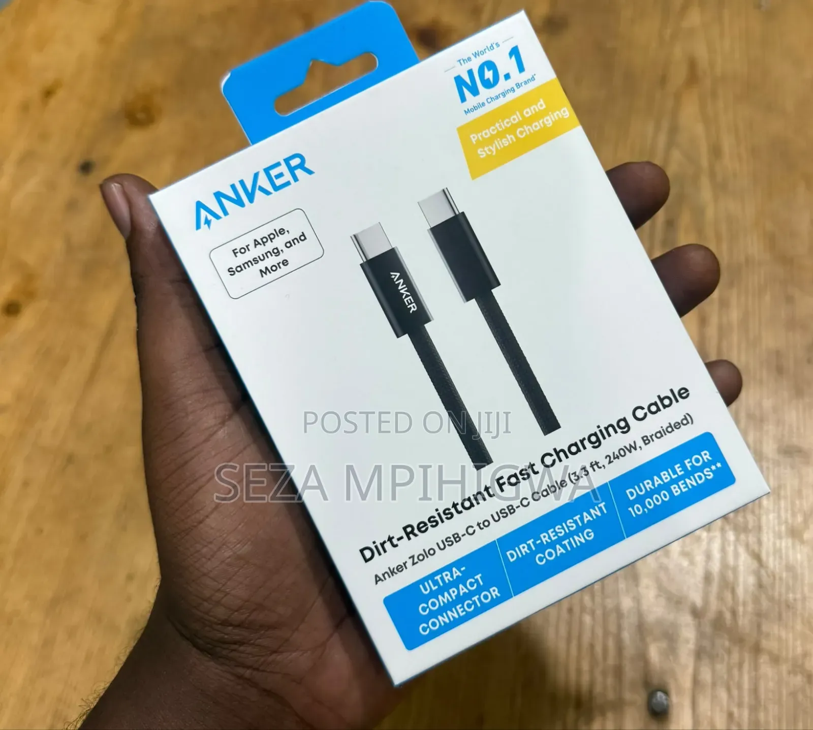 Anker Zolo 240W USB-C to USB-C Fast Charging Cable (3.3 Ft / 1M)