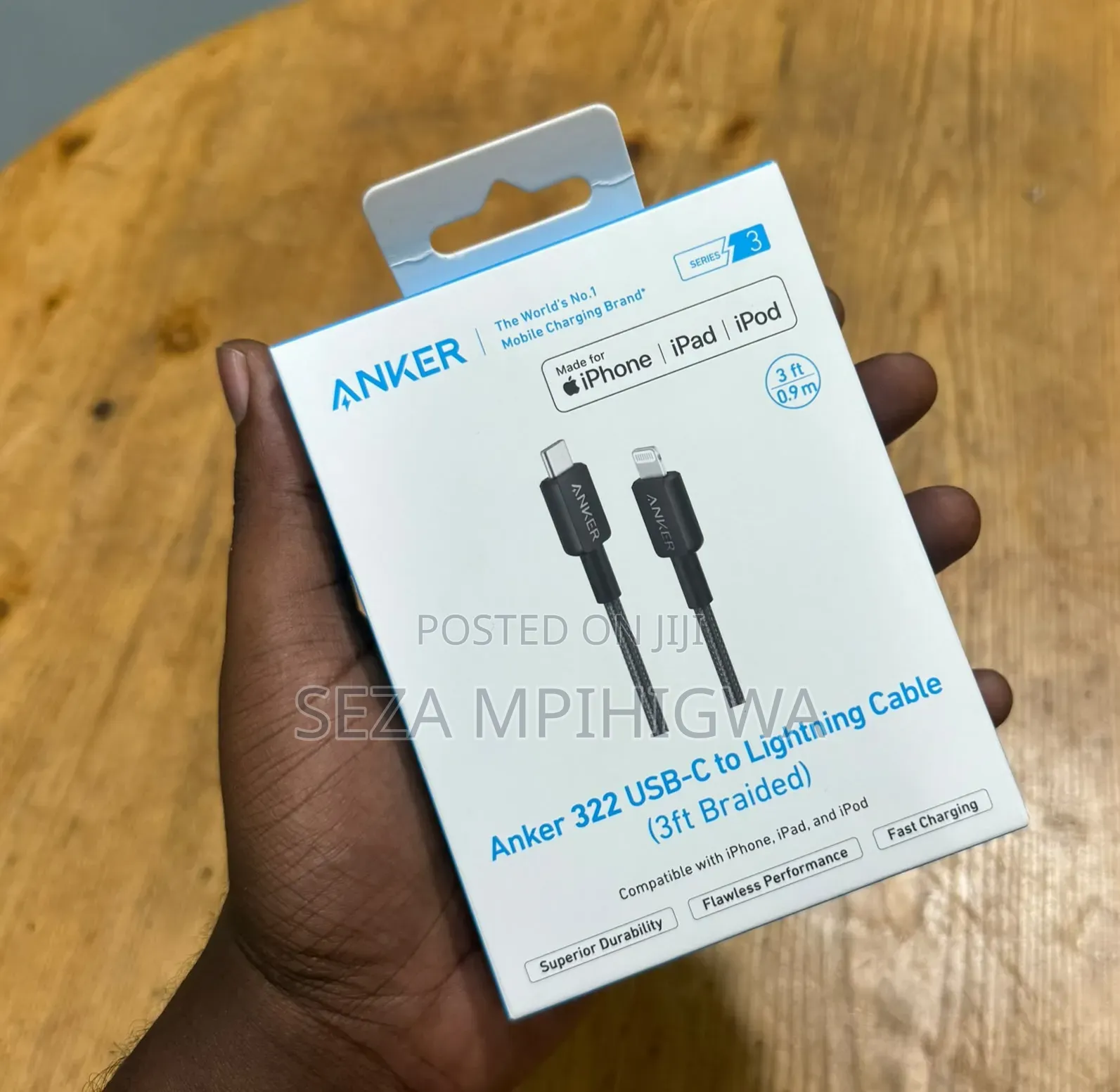 Anker 322 USB-C to Lightning Cable (3 Ft / 0.9 M, Braided)