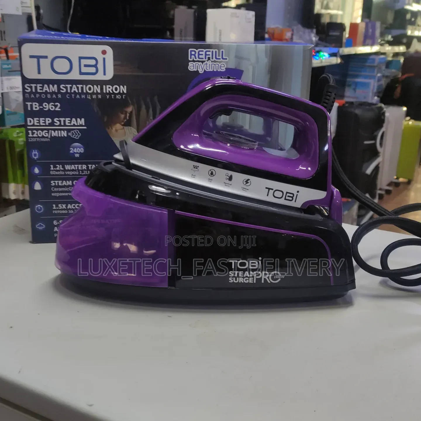 Tobi Steam Station Iron – Ceramic Soleplate, 1.2L Tank