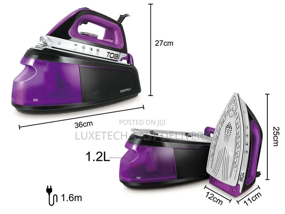 Tobi Steam Station Iron – Ceramic Soleplate, 1.2L Tank