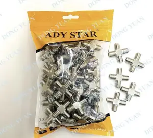 Bag of Daddy Star 4-Way F-Type Cross Coaxial Cable Connectors
