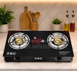 PMC Double Burner Tempered Glass Gas Stove ​PMC Tabletop Glass