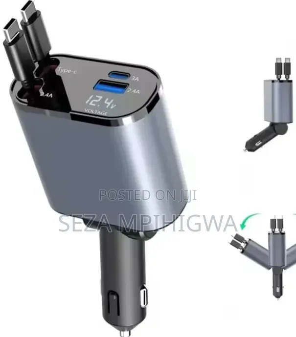​4-in-1 Retractable Car Fast Charger