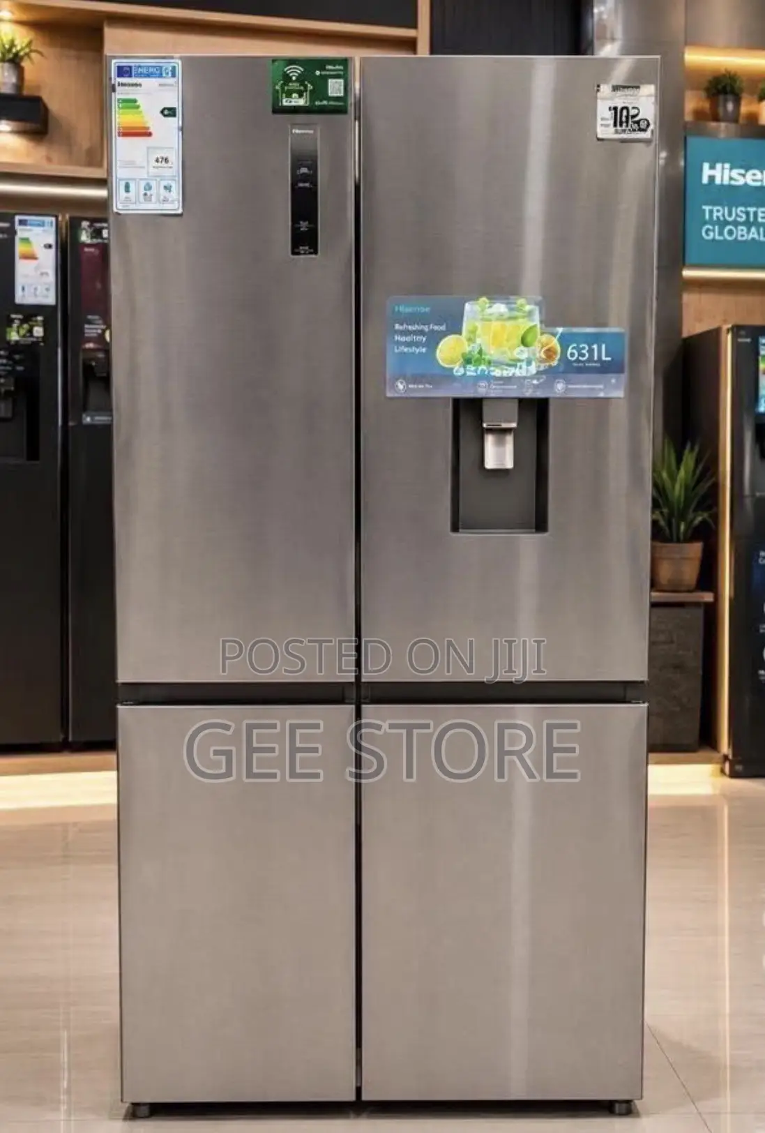 Hisense Side by Side Refrigerator (Model H800sb-Wd) With a 631L