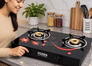 Vozen Double Burner Glass Gas Cooker