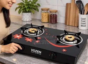 Vozen Double Burner Glass Gas Cooker