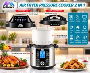 7ltrs Mimax 2 in 1 Airfryer Pressure Cooker