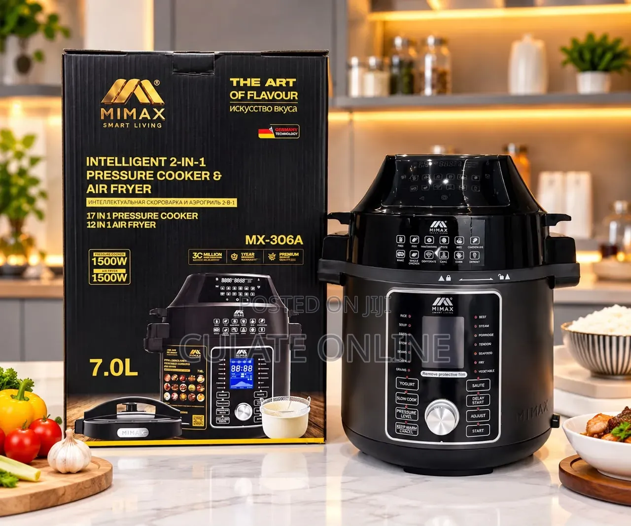 7ltrs Mimax 2 in 1 Airfryer Pressure Cooker