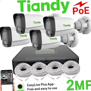 Tiandy 2MP PoE IP CCTV Camera Kit