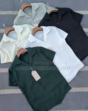 Style Shorts-Sleeves Shirts Features Relaxed Cuban Collar Collection