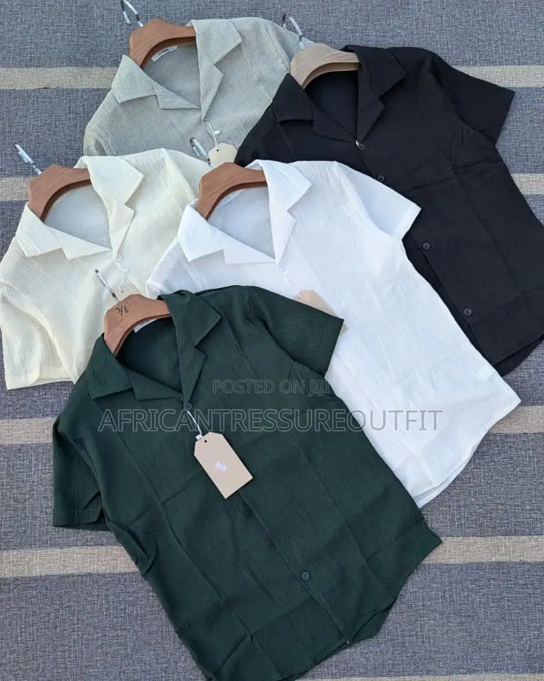 Style Shorts-Sleeves Shirts Features Relaxed Cuban Collar Collection