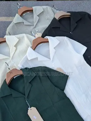 Style Shorts-Sleeves Shirts Features Relaxed Cuban Collar Collection