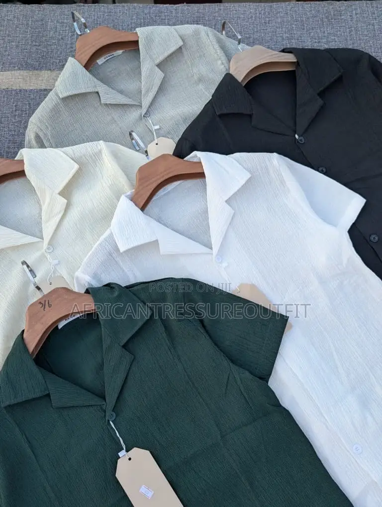 Style Shorts-Sleeves Shirts Features Relaxed Cuban Collar Collection