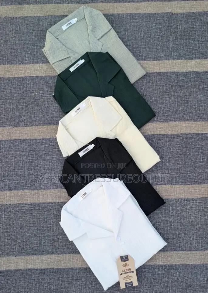 Style Shorts-Sleeves Shirts Features Relaxed Cuban Collar Collection
