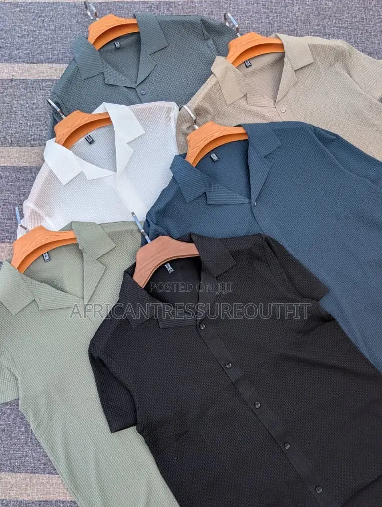Style Shorts-Sleeves Shirts Features Relaxed Cuban Collar Collection