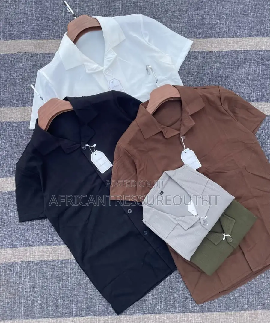 Style Shorts-Sleeves Shirts Features Relaxed Cuban Collar Collection