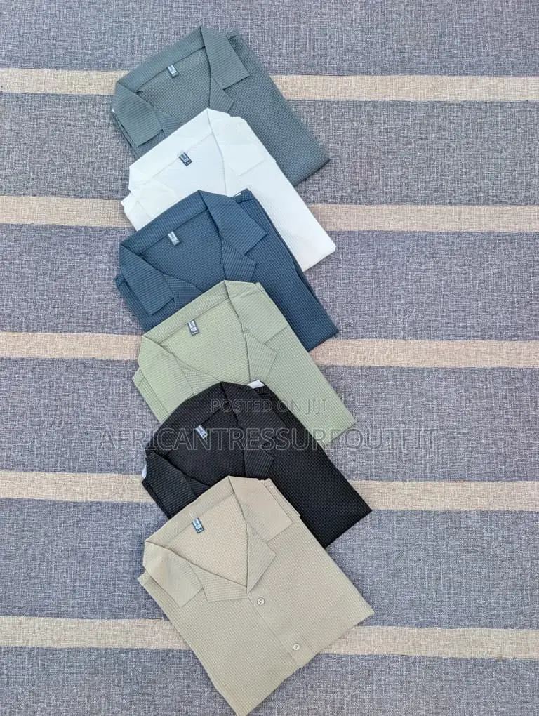 Style Shorts-Sleeves Shirts Features Relaxed Cuban Collar Collection