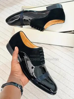 Black Patent & Suede Combination Formal Shoes