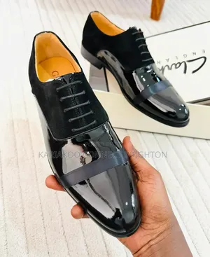 Black Patent & Suede Combination Formal Shoes