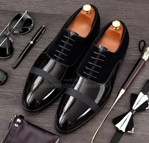 Black Patent & Suede Combination Formal Shoes