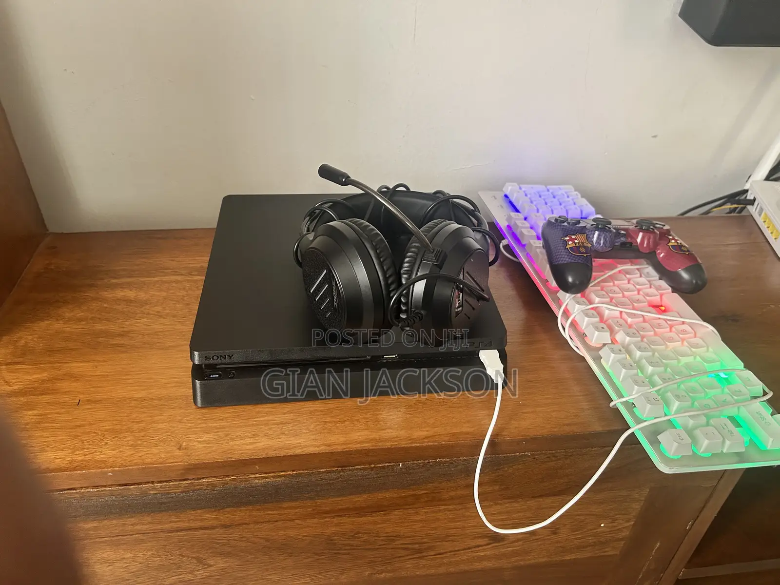 PlayStation 4 With Keyboard and Headphones