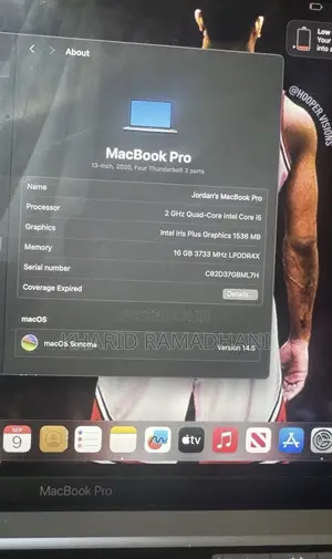 Laptop Apple MacBook Pro 2020 16GB Intel Core i5 SSD 512GB