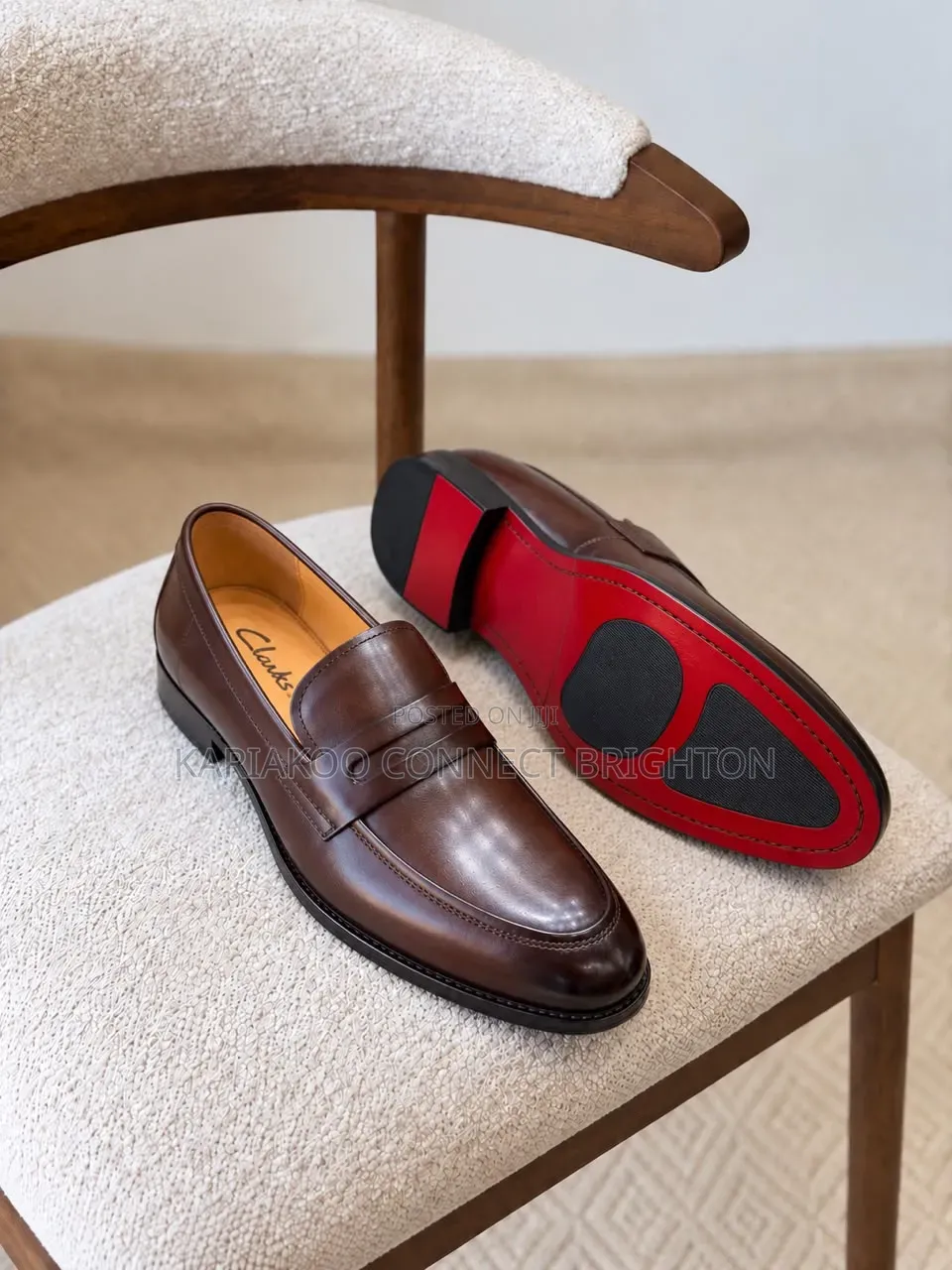 Black Leather Penny Loafers With Red Sole