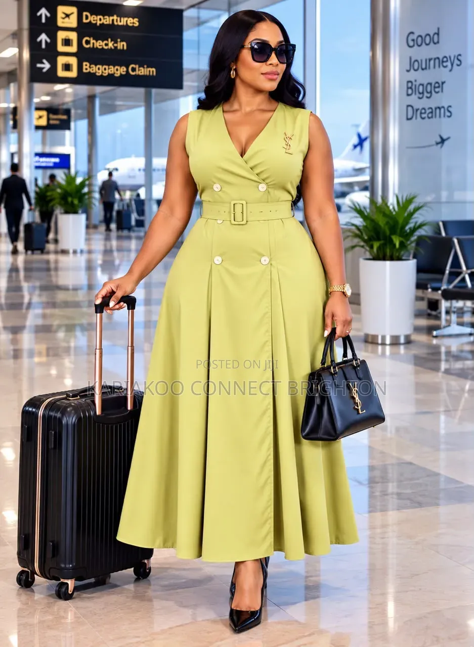 Maroon Sleeveless Double-Breasted Midi Dress