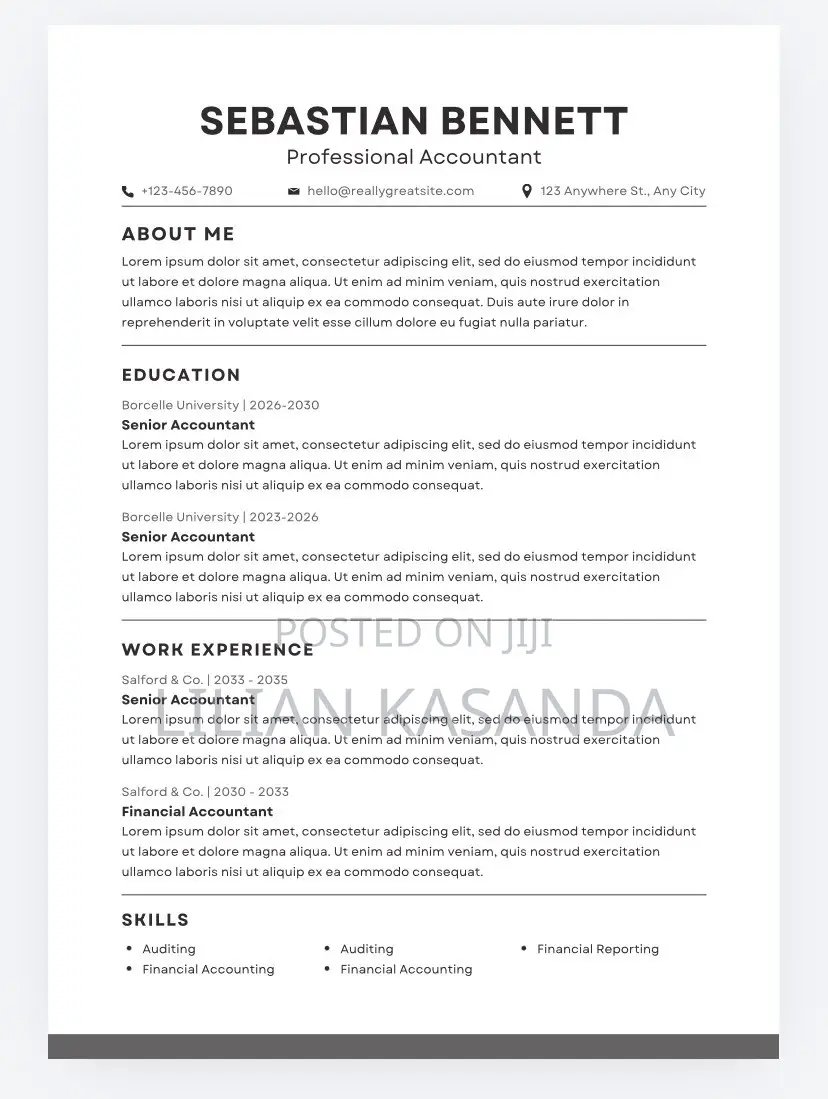 Professional CV - Dereva, Mwalimu, Hotel - PDF