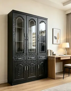 Kabati Zuri La Vyombo N.K Milango 3 Dishes Cupboard 3doors Grey
