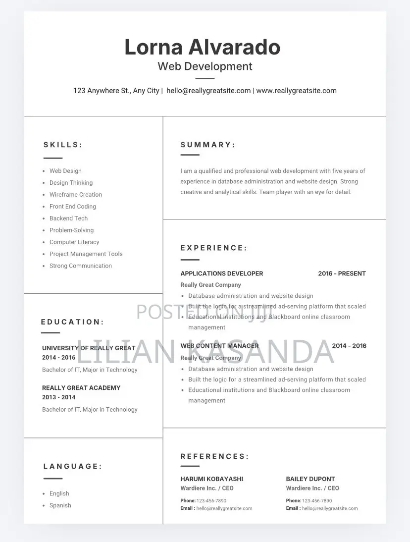 Professional CV - Dereva, Mwalimu, Hotel - PDF