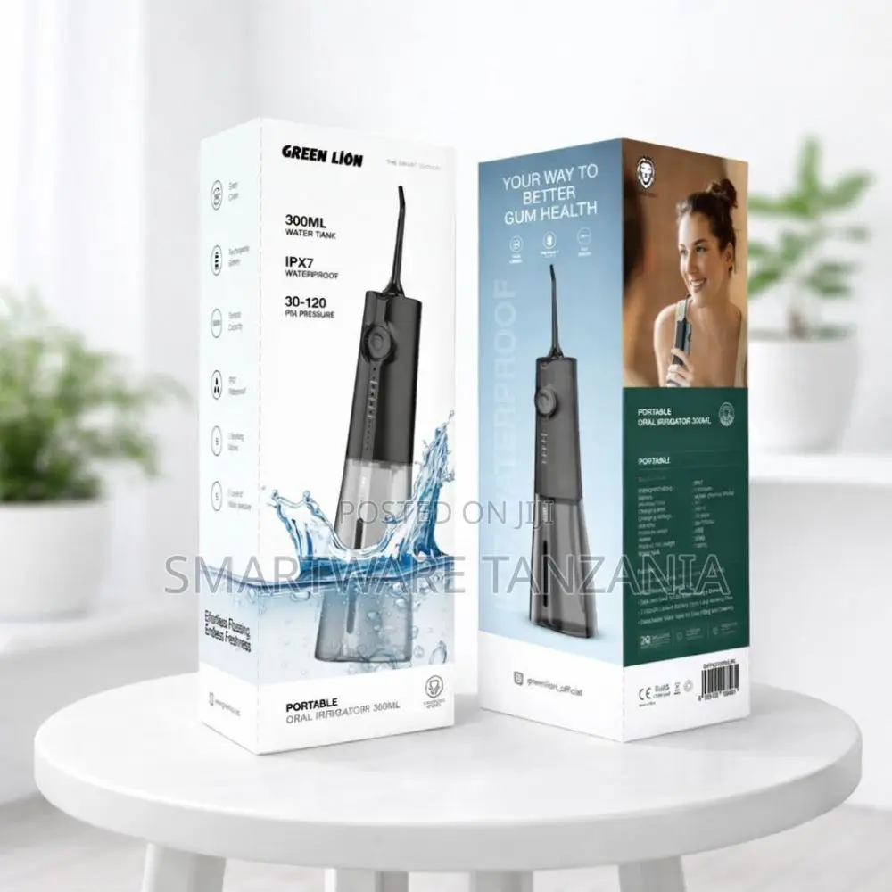 Green Lion Portable Oral Irrigator 300ML, IPX7 Waterproof, 30-120 PSI