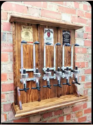 Wall Mounted Liquor Dispenser Stand 3 Bottle