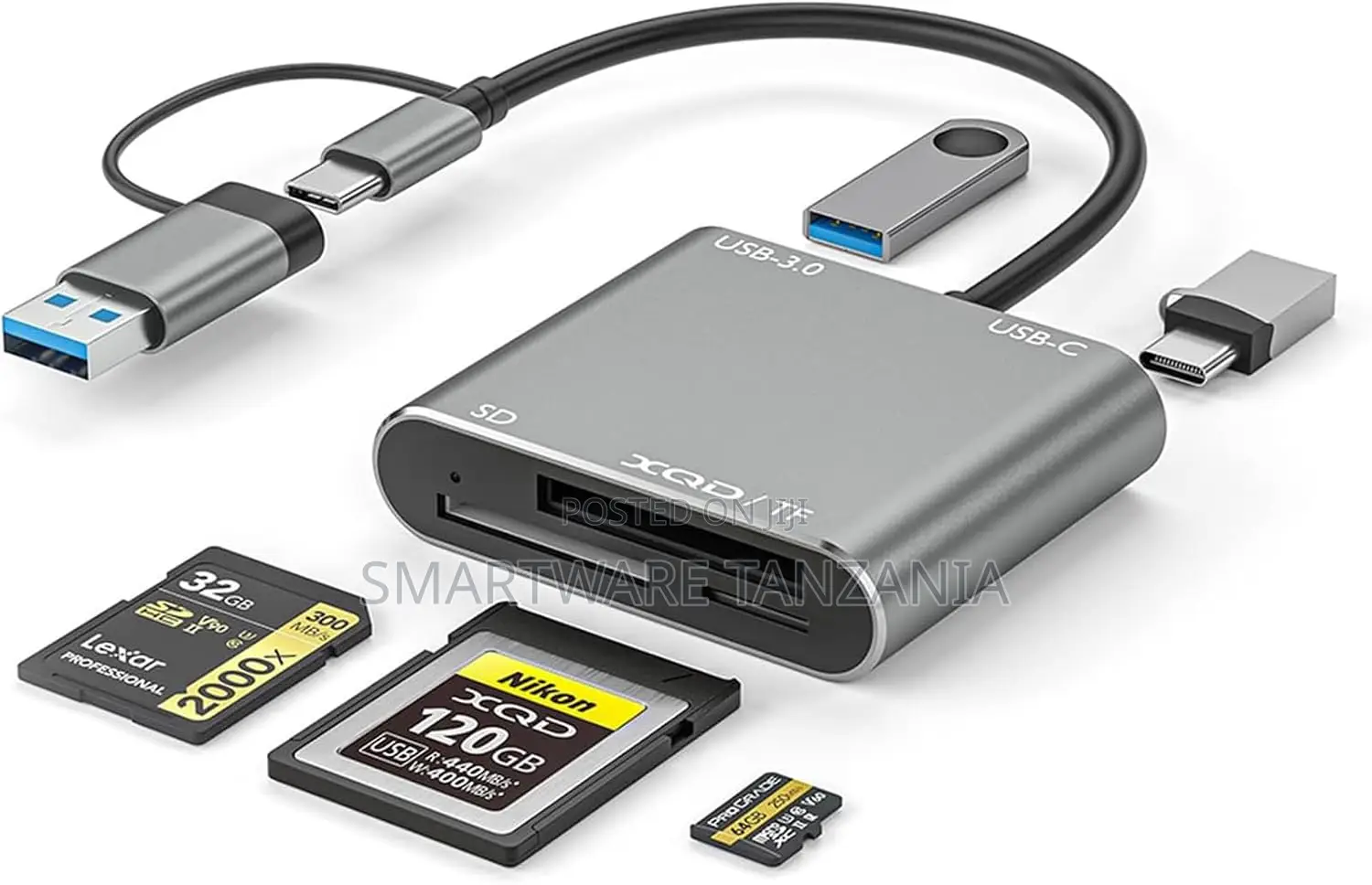 XQD Card Reader 5 in 1 USB 3.0 & USB-C Hub 500mb/S Data Transfer Speed