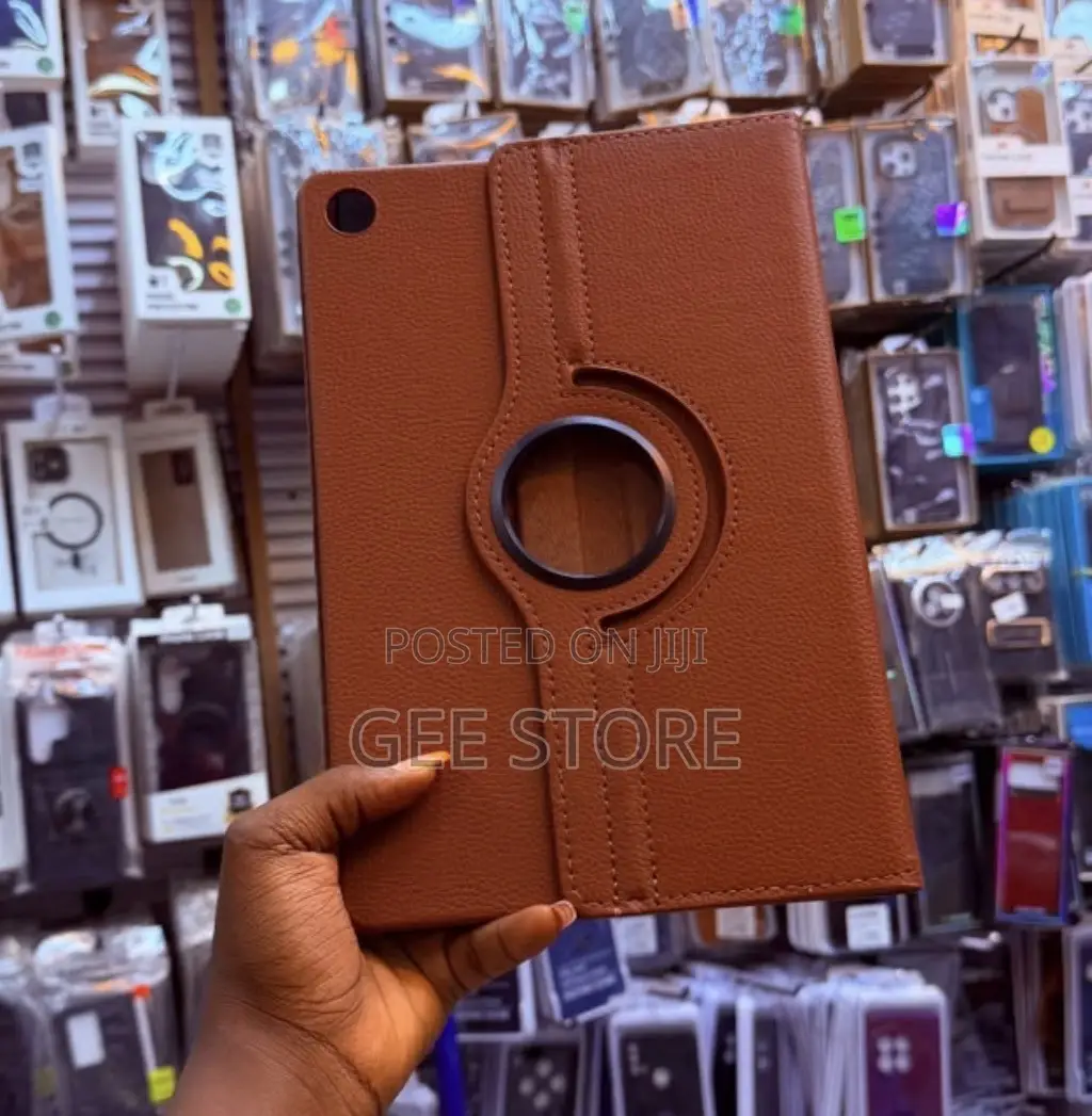 Brown 360-Degree Rotating PU Leather Tablet Flip Cover/Case