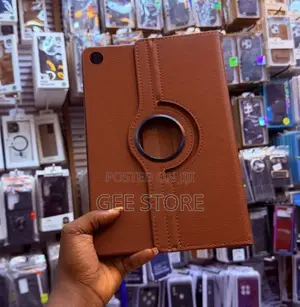 Brown 360-Degree Rotating PU Leather Tablet Flip Cover/Case