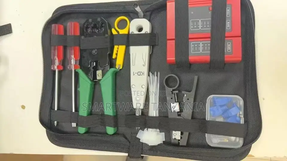 Network Tool Kit With Crimping Tool, Screwdrivers, and Cable Testers