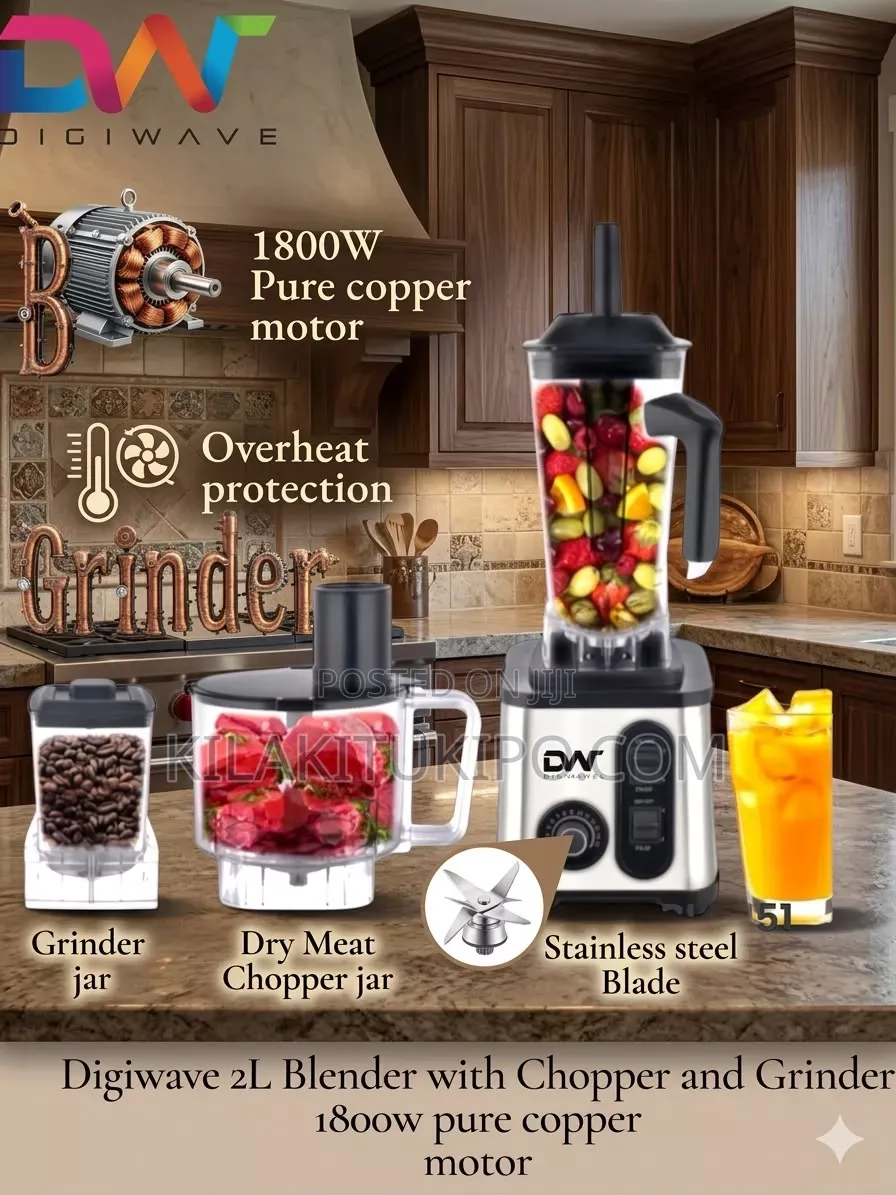 Digiwave 3 in 1 With Chopper & Grinder Commercial Blender 2l
